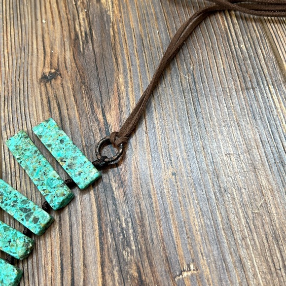 NWT $50 Montana SS Jade Chunky Leather Attitude Necklace Western Accessories - Picture 6 of 6